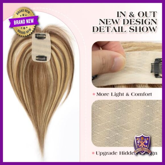14 Inch Human Hair Topper with Real Scalp for Thinning Hair main image 4